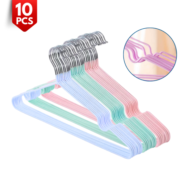10-Piece Stainless Steel Anti-Slip Hangers
