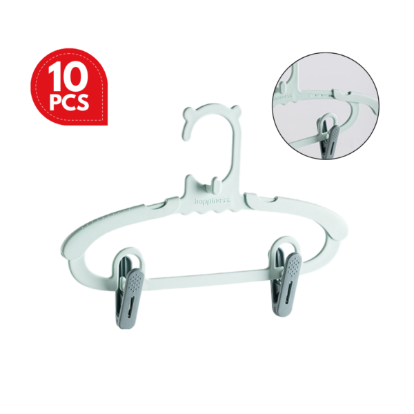 Space Saving Retractable Hanger with Trouser Clip Vertical Hanging Kid Hanger