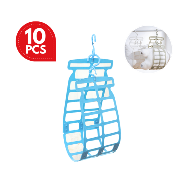 Multifunction Adjustable Pillow Drying Hanger Laundry Rack Doll Cushion Wardrobe Storage Bags Double Hook Clothes