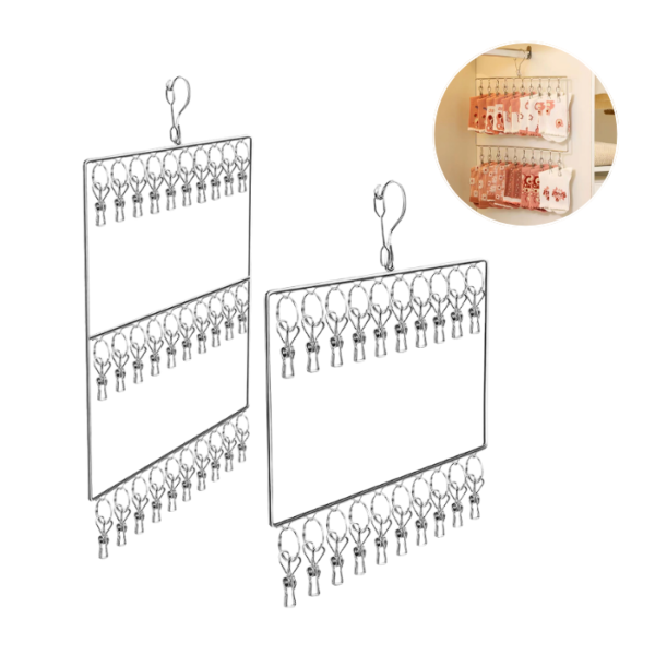 Stainless Steel Multi-clip Sock Drying Rack