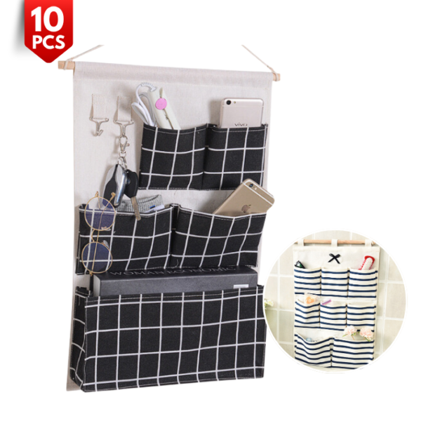 6 Pockets 8 Pocket Cotton Linen Storage Bag