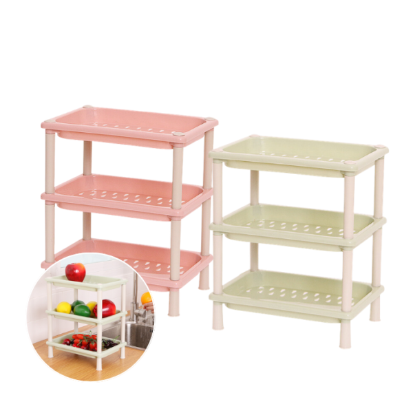 Multifunctional 3-layer combination kitchen and toilet shelf