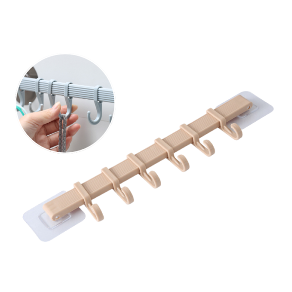 6 Hooks Self-adhesive Wall Hook