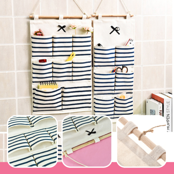 6 Pockets 8 Pocket Cotton Linen Storage Bag