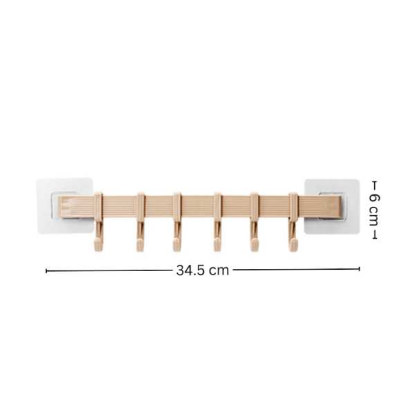 6 Hooks Self-adhesive Wall Hook