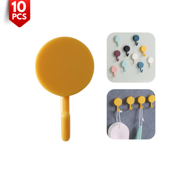 10 Pieces Bathroom Nail-Free Hook