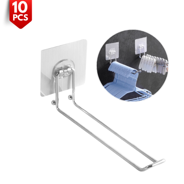Punch-Free Stainless Steel Adhesive Hooks